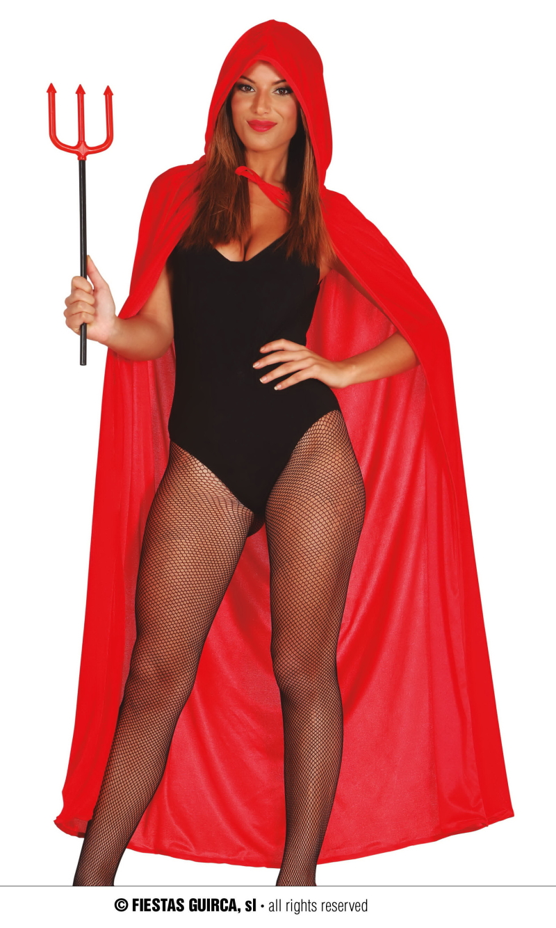 Red Velvet Cape With Hood 130cm