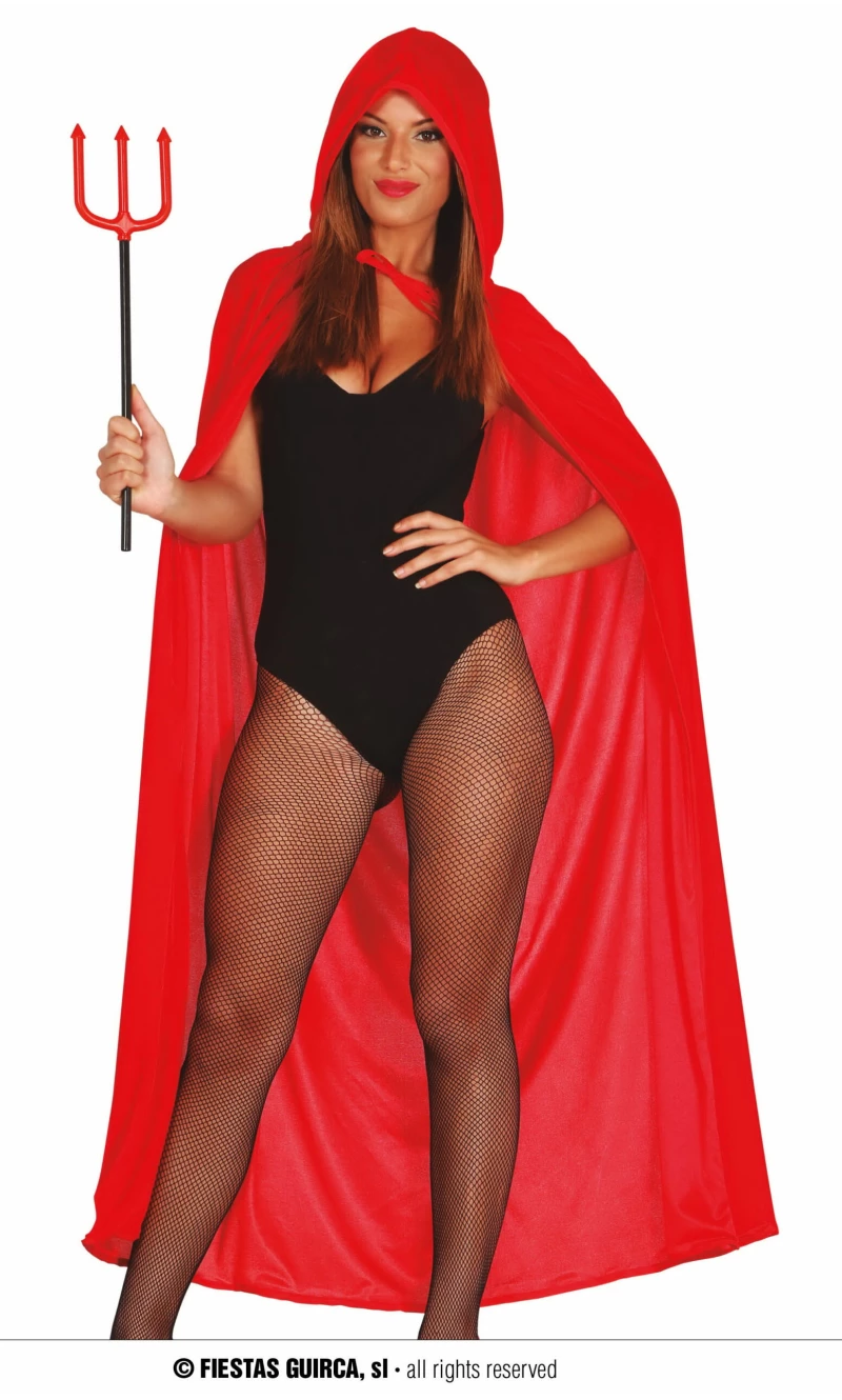 Red Velvet Cape With Hood 130cm