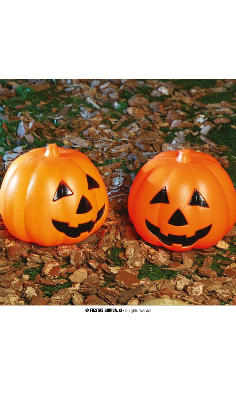 Halloween Orange light Up Pumpkin Decoration - 15cm