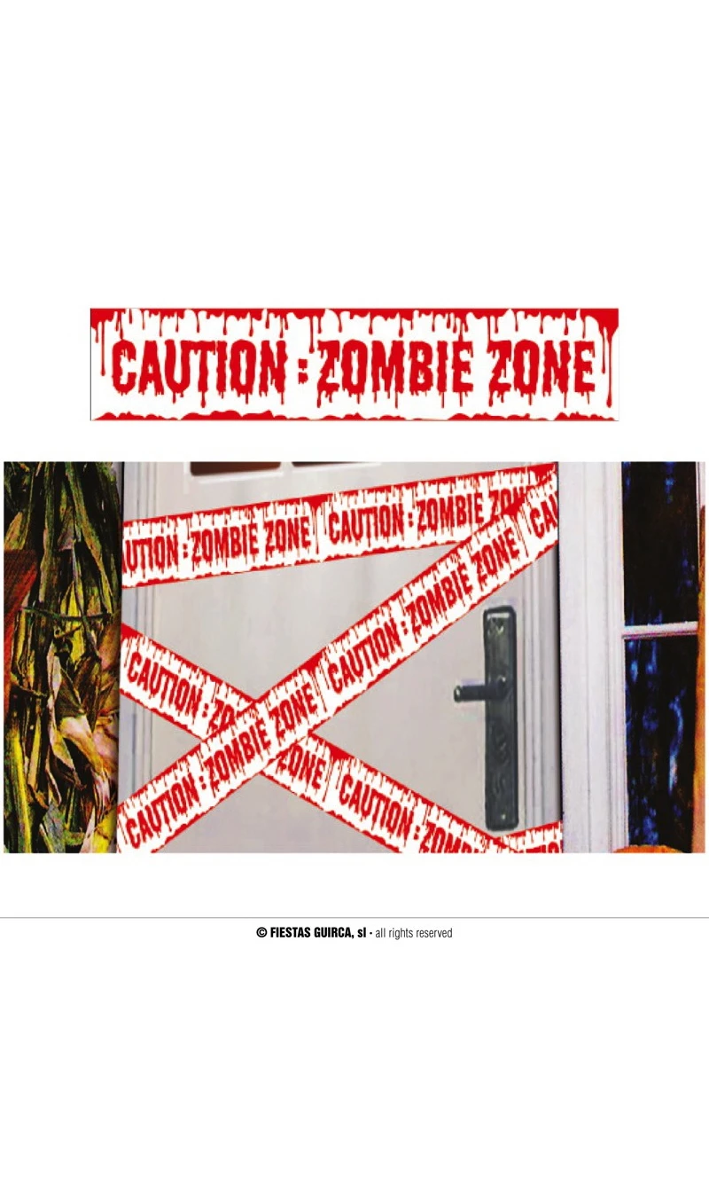 Caution Zombie Zone Tape - 600x12cm