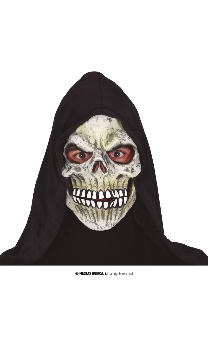 Skeleton Mask With Hood - Adult One Size