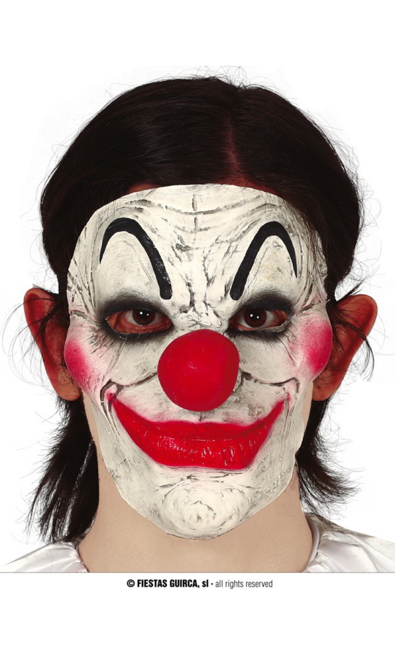 Latex Clown Half Mask - Adult One Size