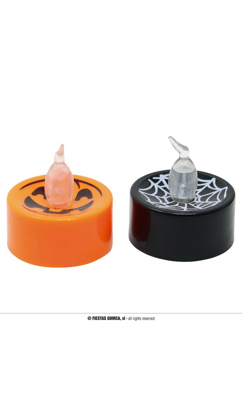 Candle With Light (Assorted Orange / Black) 4x4cm - 1pk