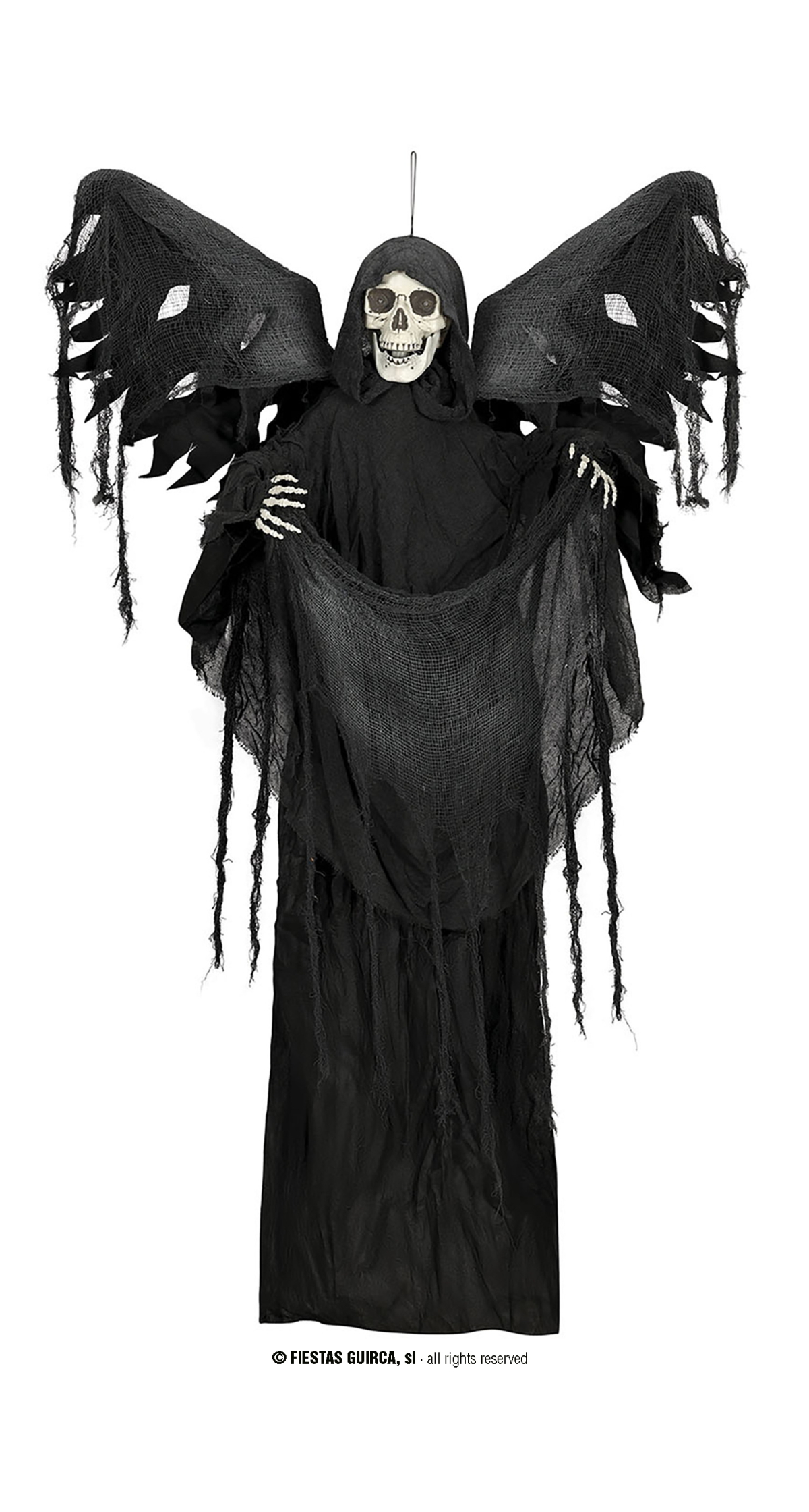 Hanging Skeleton With Wings Light Sound & Movement 160cm