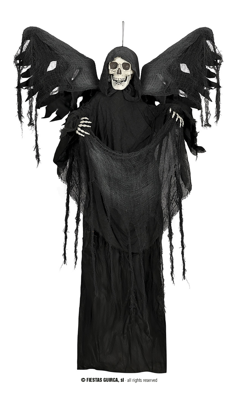 Hanging Skeleton With Wings Light Sound & Movement 160cm