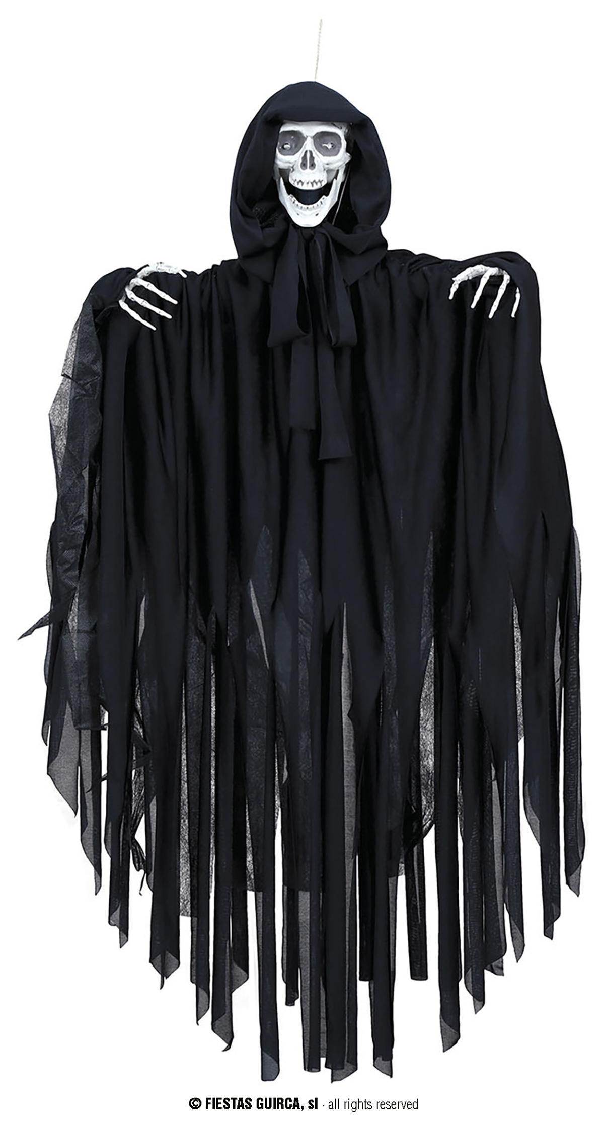 Hanging Death Skeleton With Light Sound & Movement 90cm
