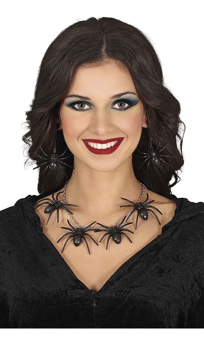 Halloween Spider Necklace & Earrings Set 