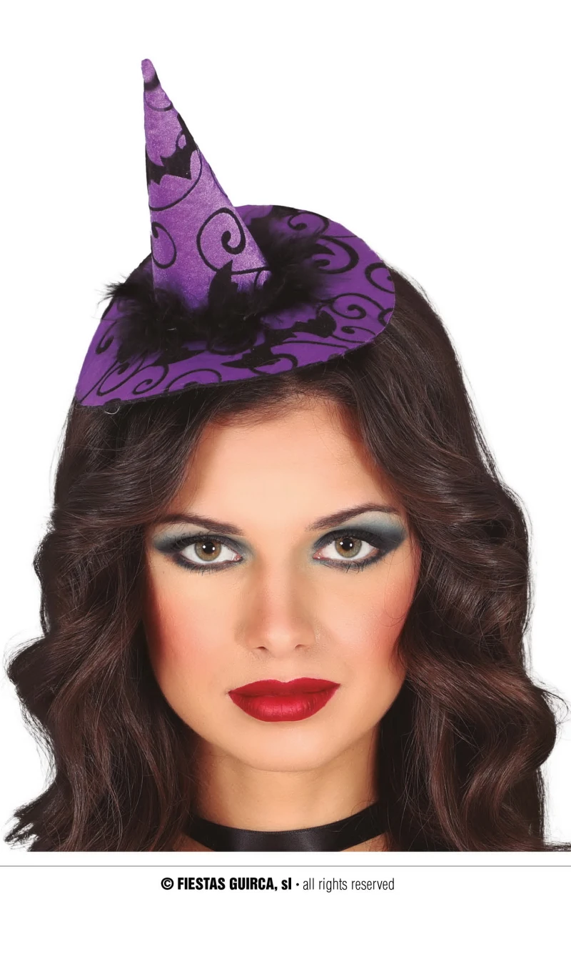 Purple Witch Mini Hat Headband