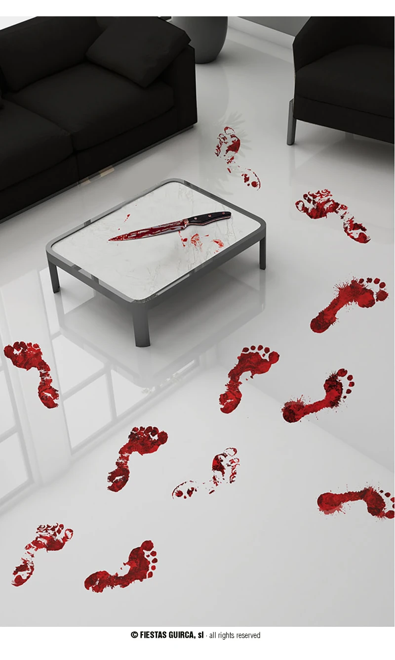 Adhesive Blood Footprints (25x70cm) - 2pk