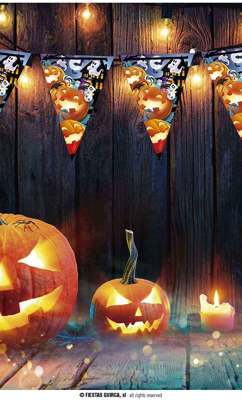 Halloween Paper Pennant Pumpkin (19x27cm) - 300cm 