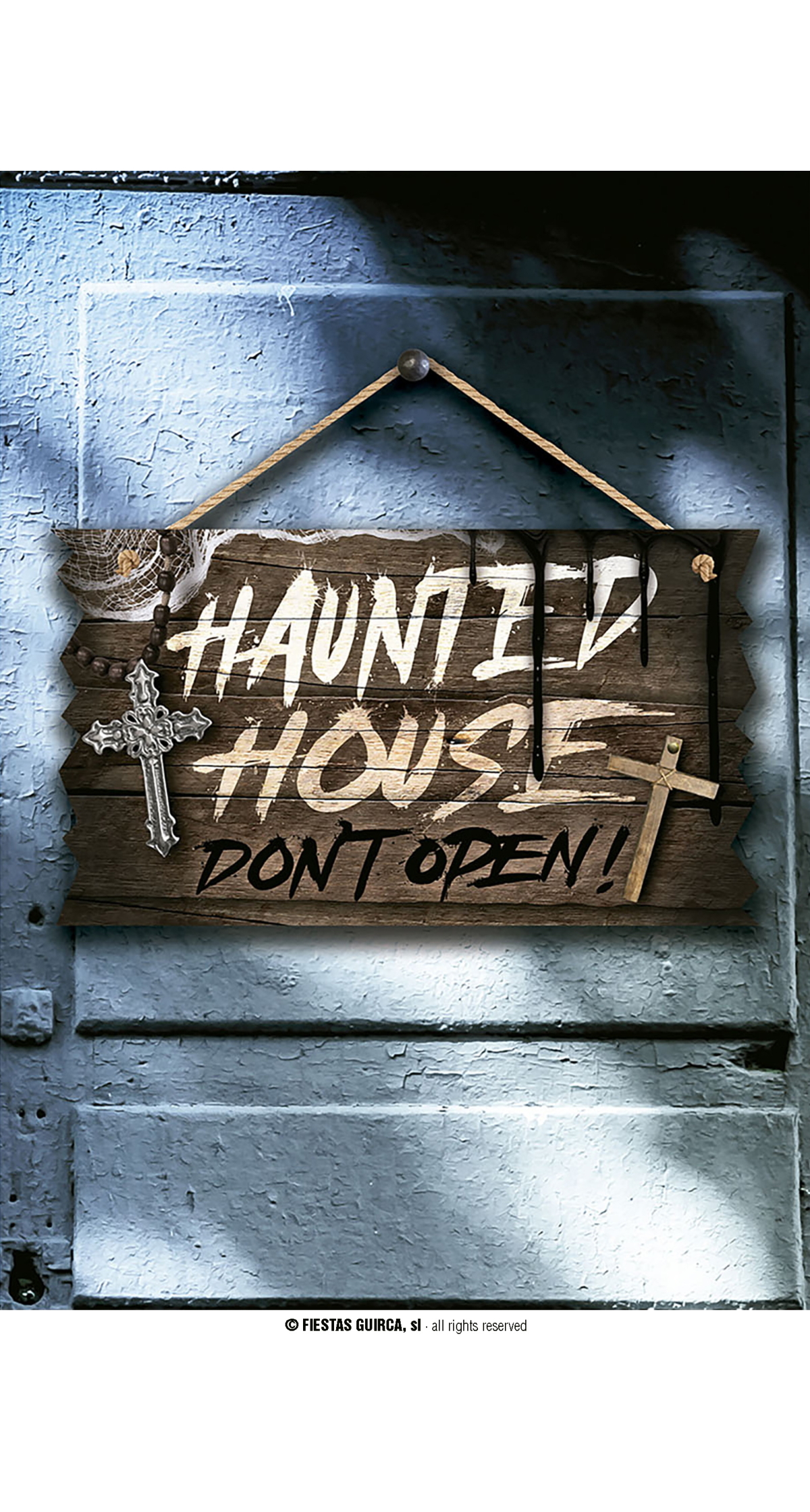 Halloween Wood Hounted House Sign - 35x20cm