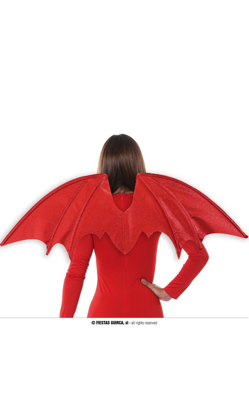Devil Red Glitter Wings 91x37cm