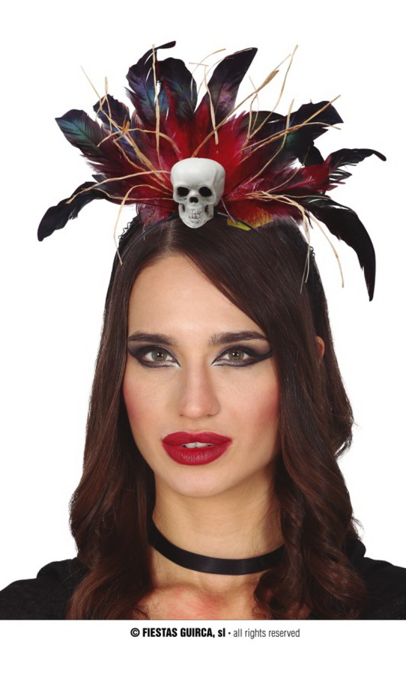 Feathers Headbands With Skull
