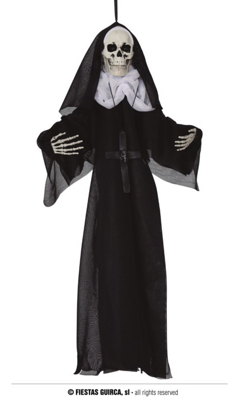 Halloween Decoration Hanging Nun Skeleton - 50cm