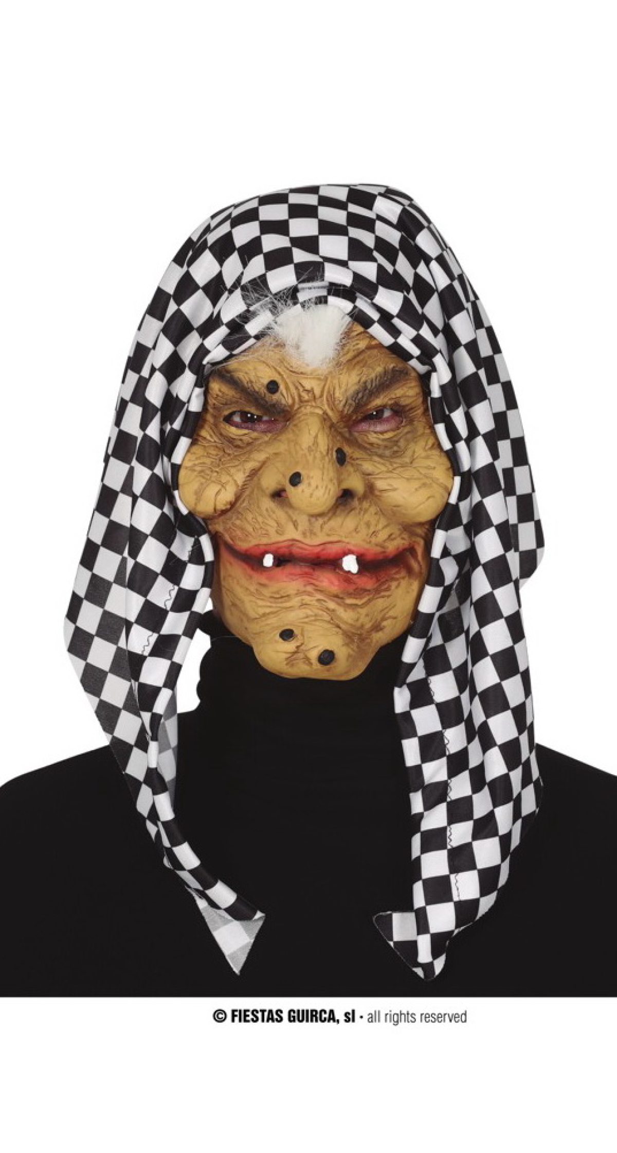 Hooded Witch Latex Mask - Adult One Size