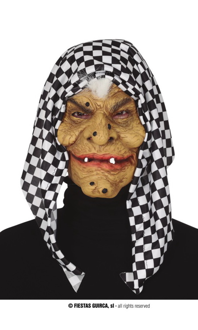 Hooded Witch Latex Mask - Adult One Size