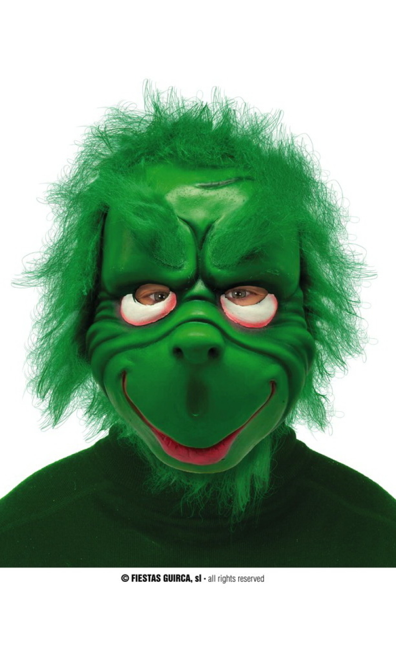 Green Grumpy Grinch Mask - Adult One Size