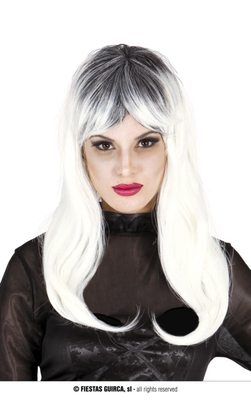 Black & White Long Wig (Zombie) - Adult One Size