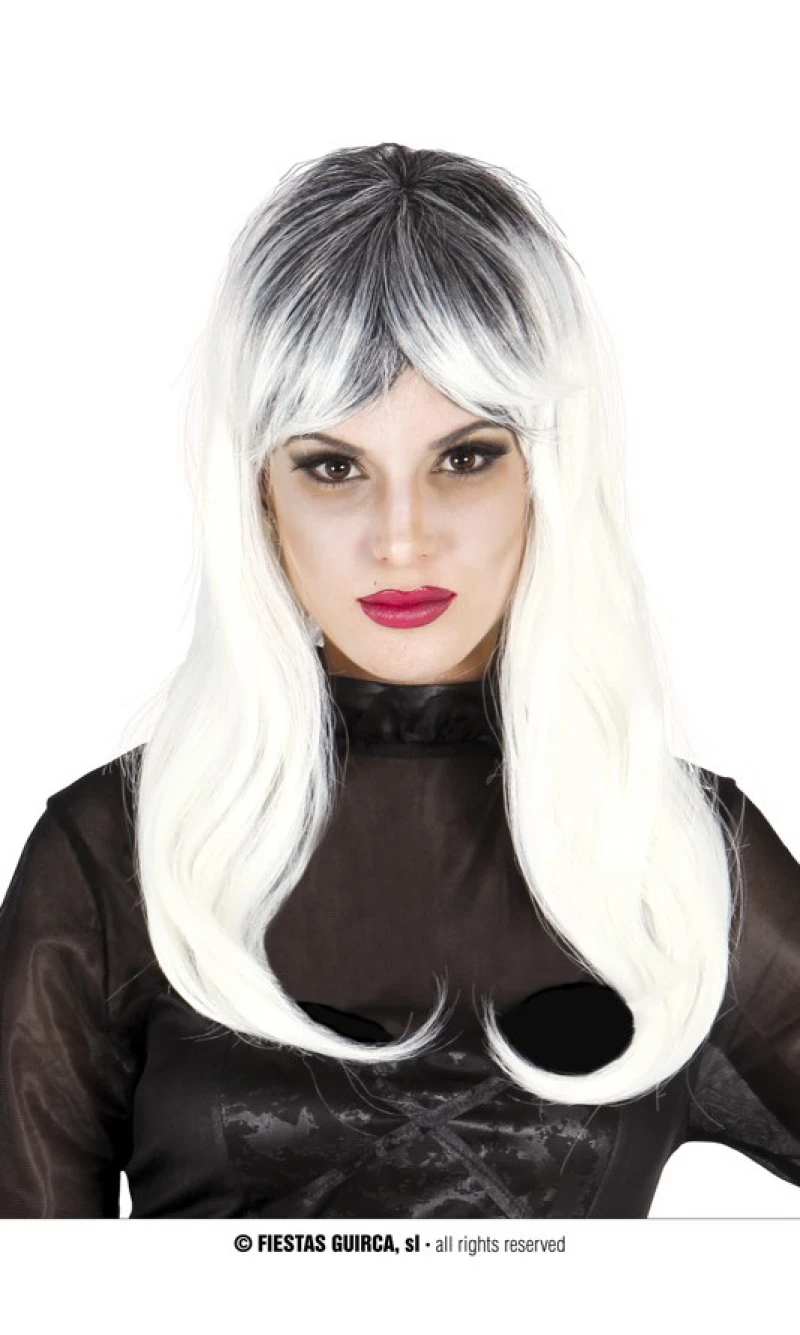 Black & White Long Wig (Zombie) - Adult One Size