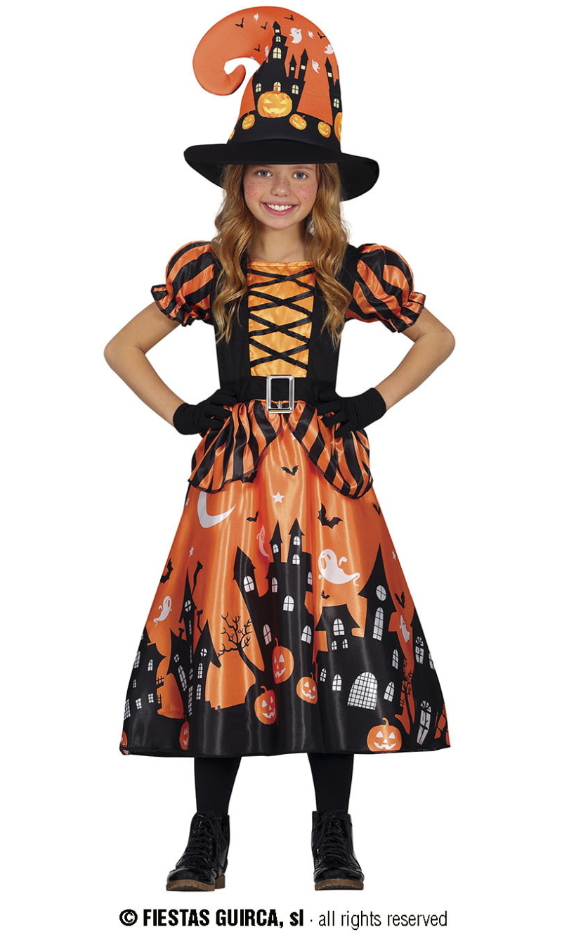 Orange Haunted Witch - Age 3 to 4 Years