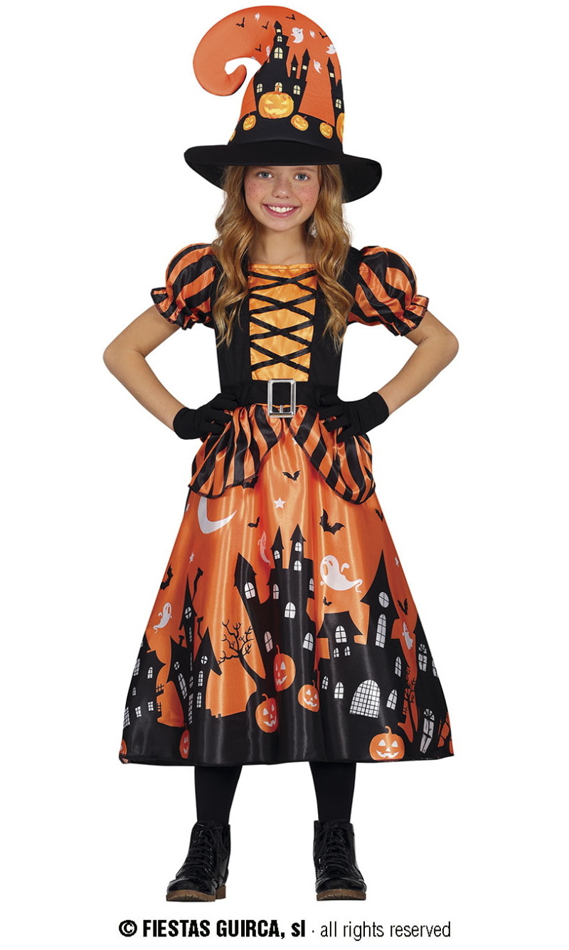 Orange Haunted Witch - Age 5 to 6 Years