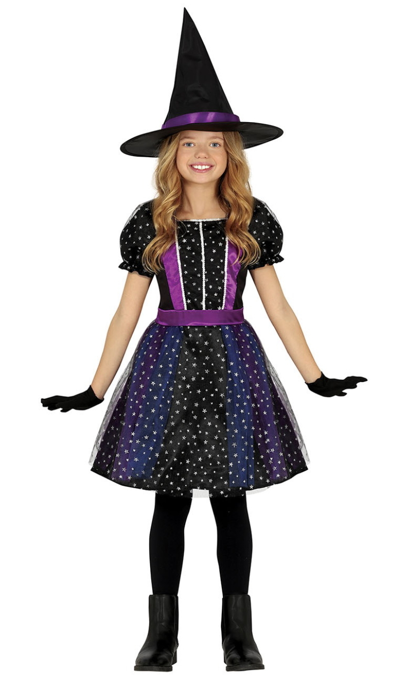 Starred Witch Costume - Age 3 to 4 Years