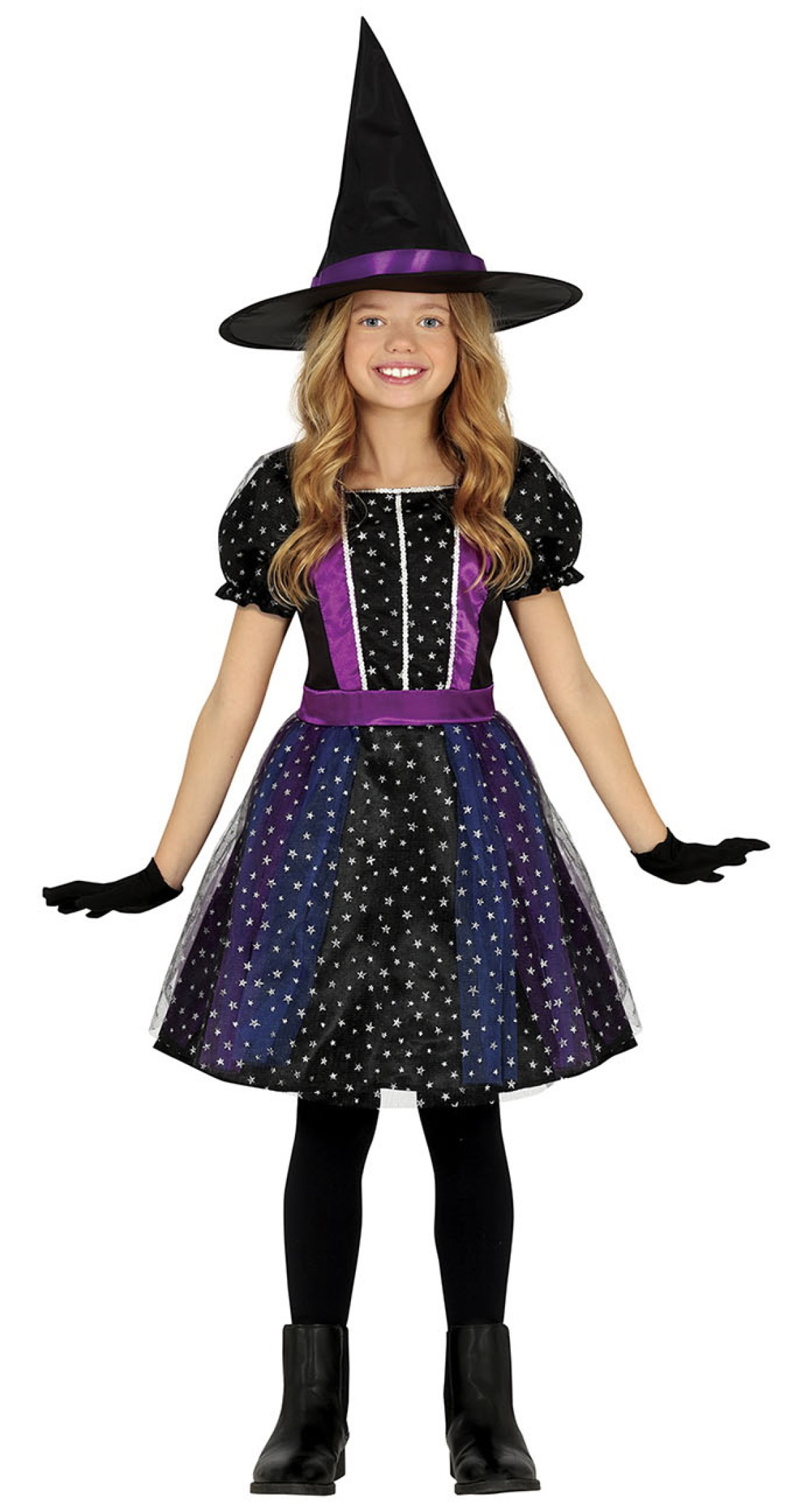 Starred Witch Costume - Age 7 to 9 Years