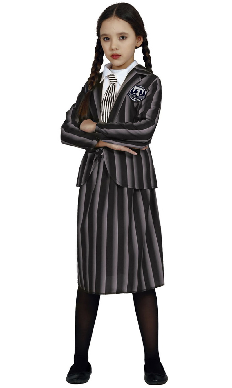 Wednesday Addams School Uniform Costume - Age 3 to 4 Years