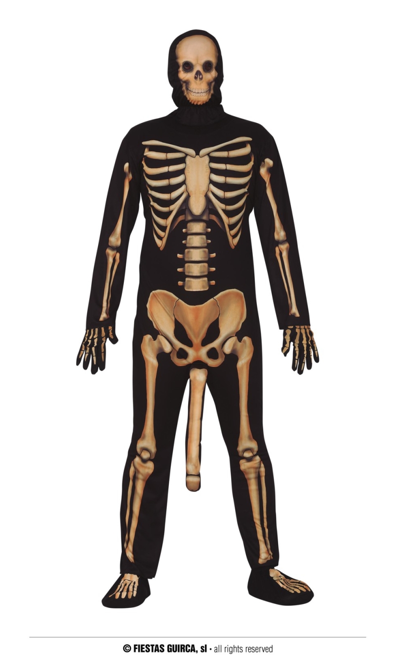 Skeleton With Penis Costume - Adult Size Medium (48 50)