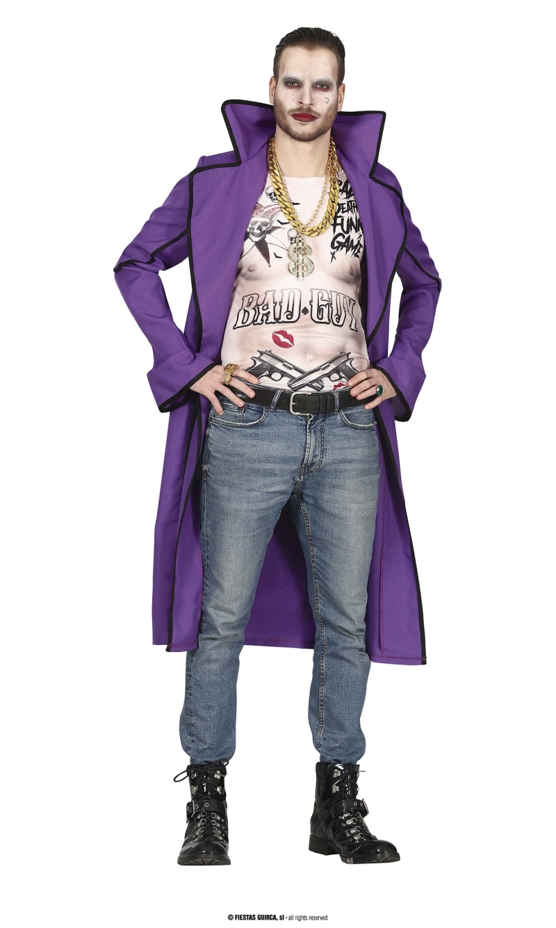 Crazy Joker Villain Costume - Adult Size Medium (48-50)