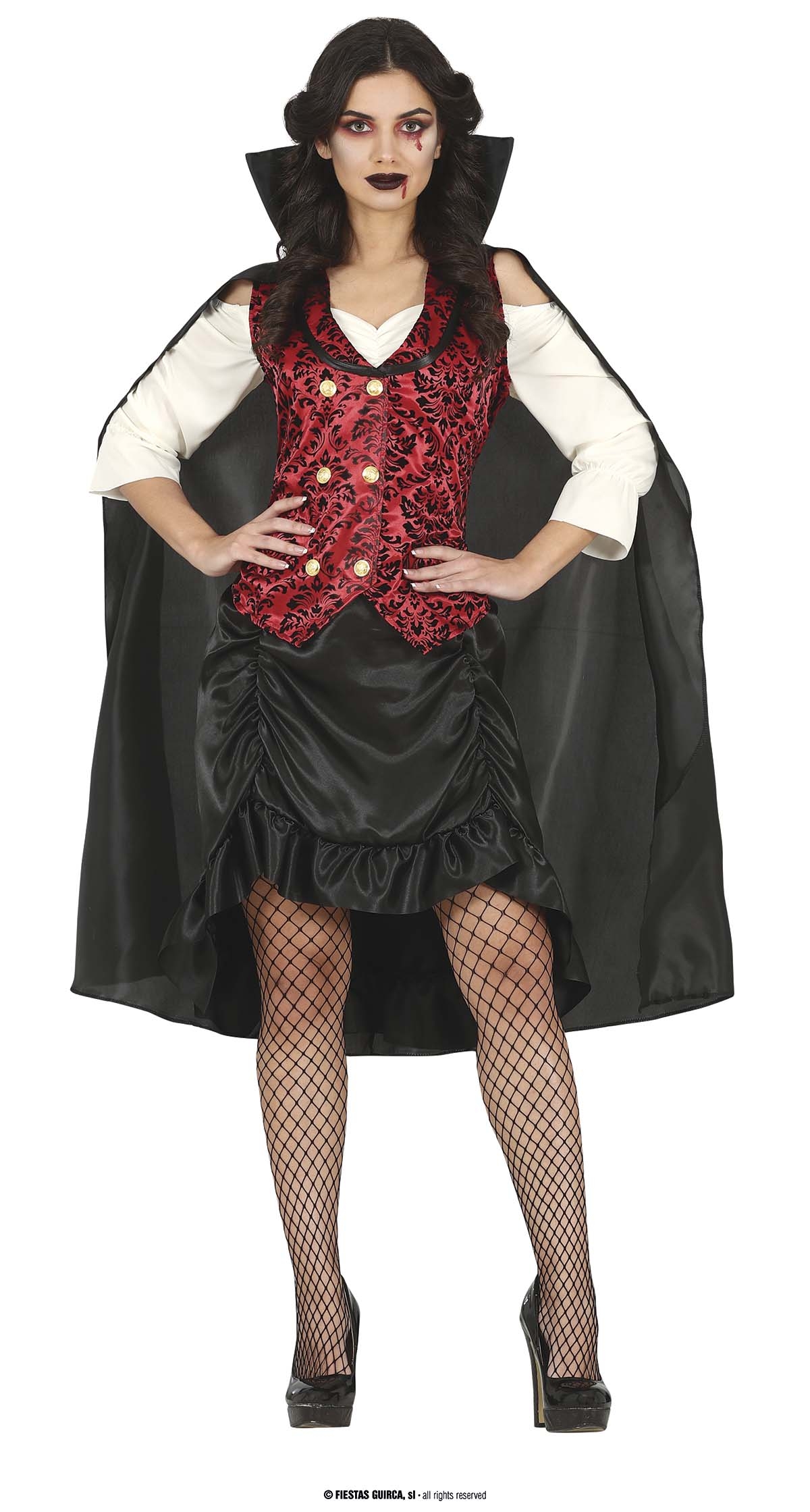 Classic Vampire Lady with Cape - Adult Size Large (14-16)