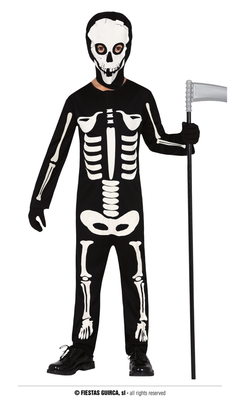 Skeleton Game Boy Costume - Age 7 to 9 Years