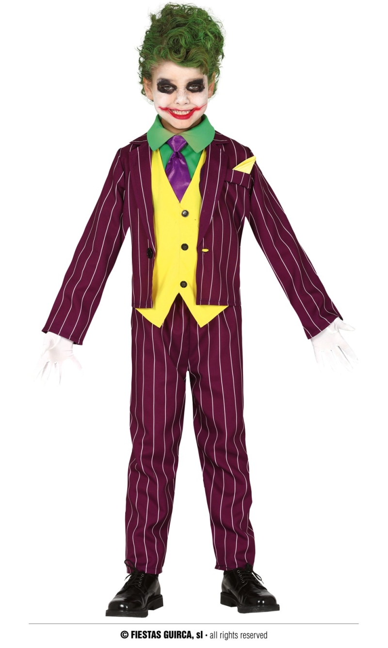 Crazy Mr Joker Costume - Age 7 to 9 Years