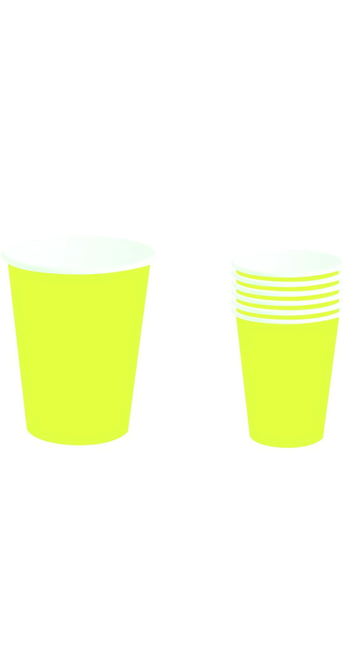 Neon Yellow (Lime Green) Cups 240ml - 6pk