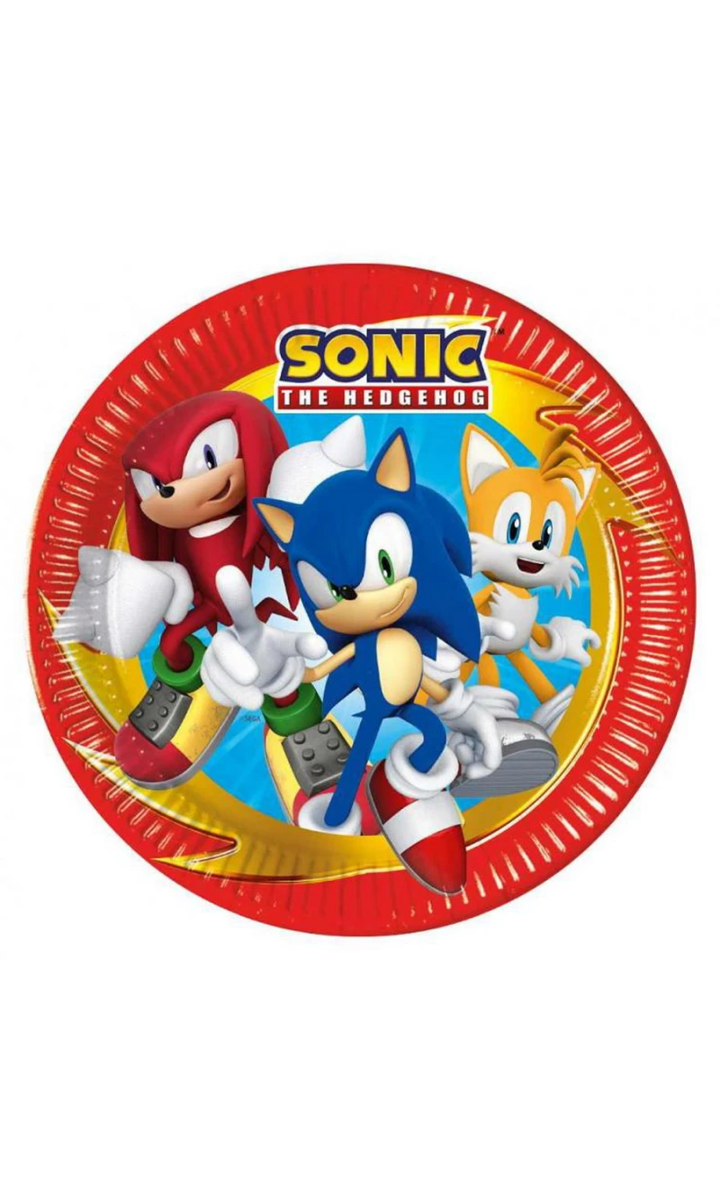 Sonic Party FSC Paper Plates 23cm - 8 pk