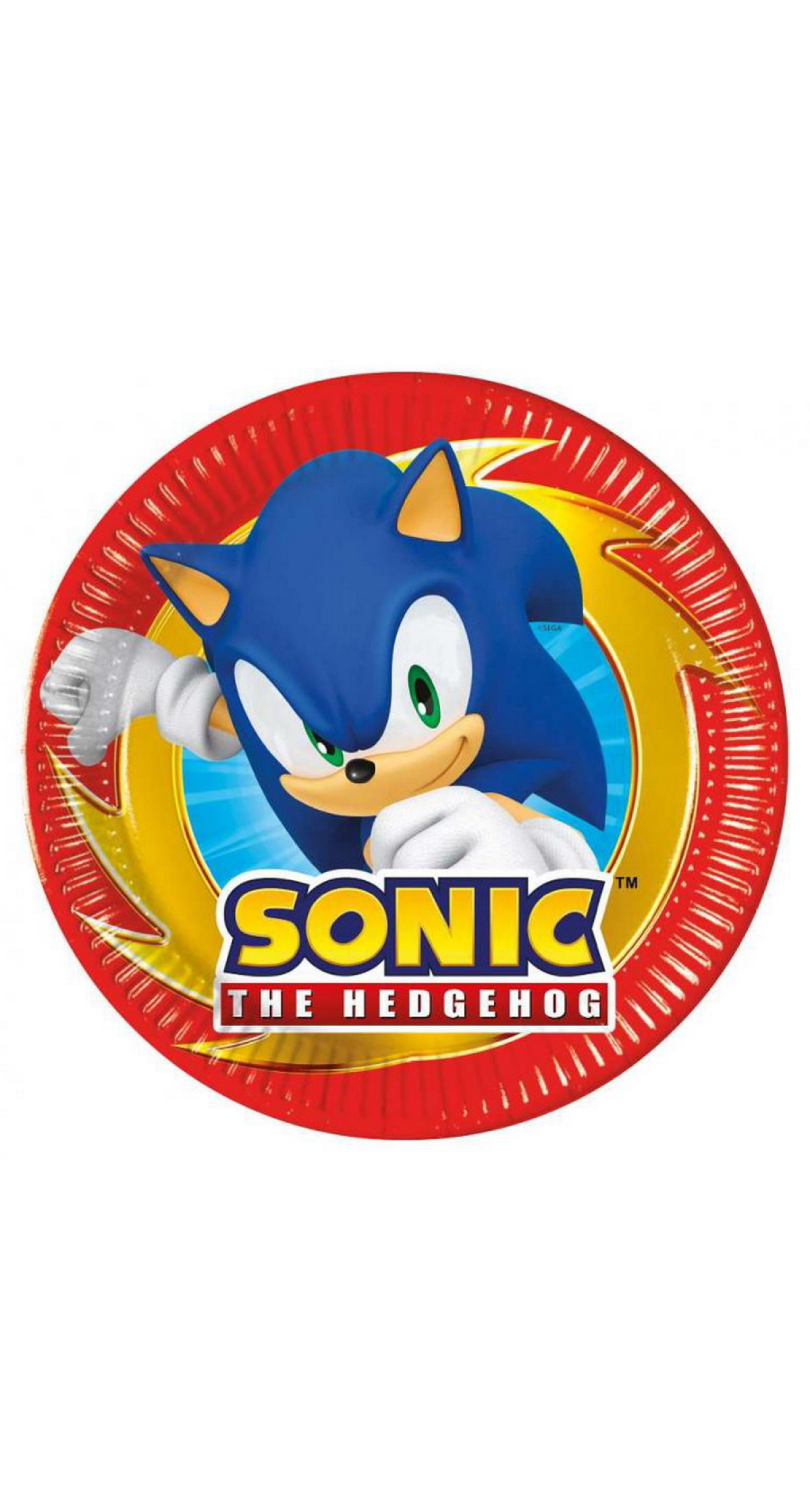 Sonic Party FSC Paper Plates 20cm - 8 pk