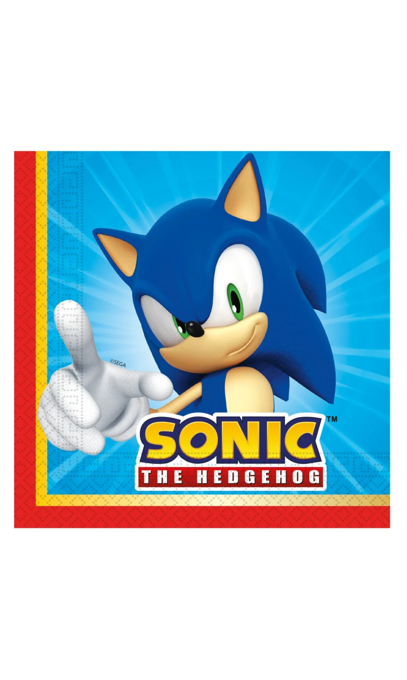 Sonic Party FSC Napkins 33x33cm - 20pk