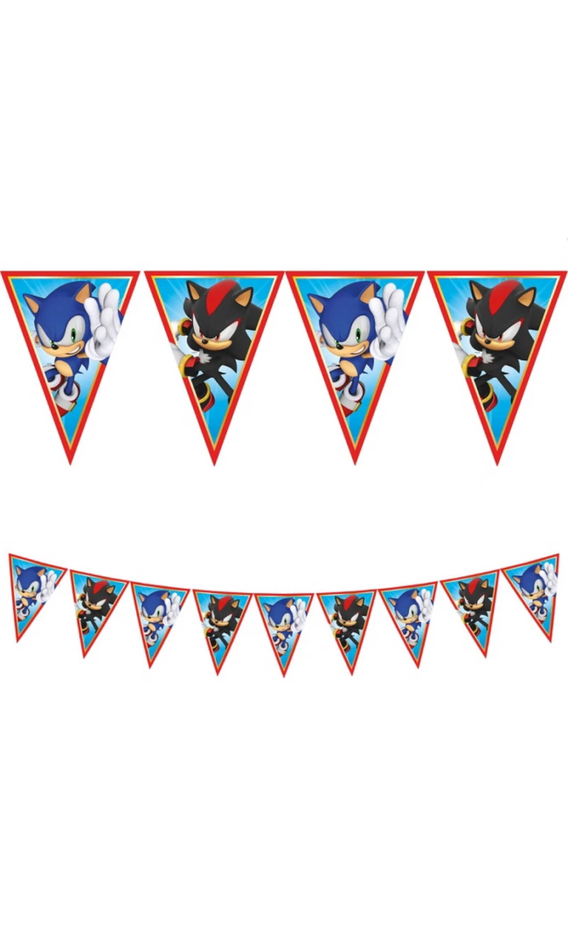 Sonic Party FSC Triangle Flag Banner - 1pk