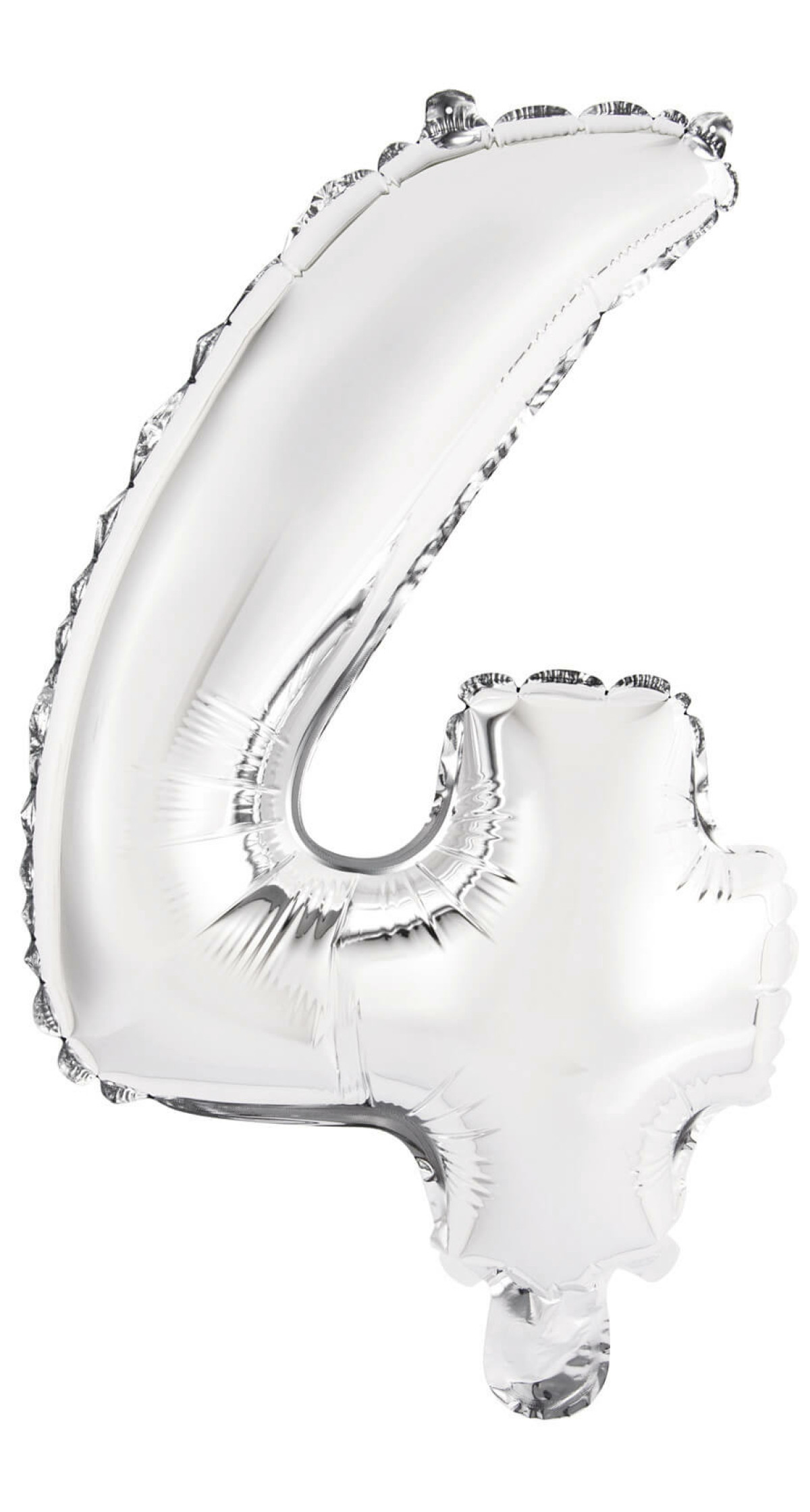 Mini Number 4 Silver Foil Balloon - 35cm