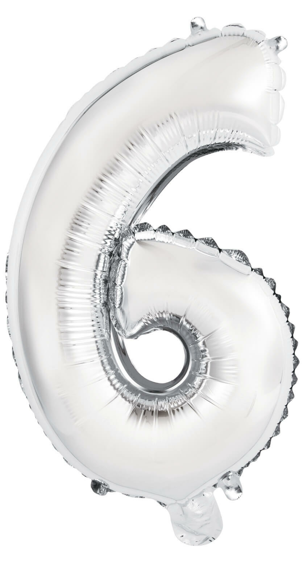 Mini Number 6 Silver Foil Balloon - 35cm