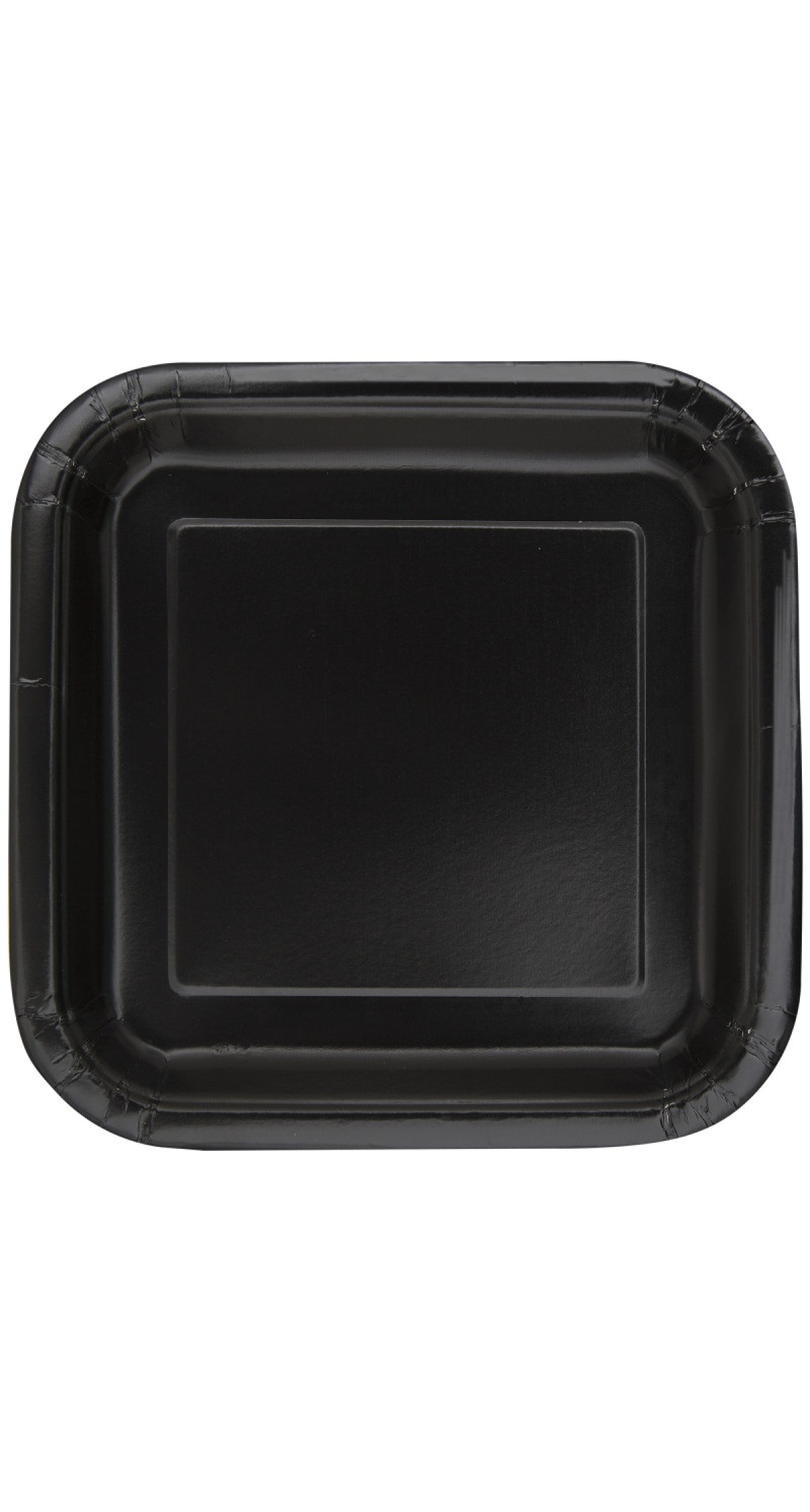 Black Solid Square 9 Inch Dinner Plates - 14pk