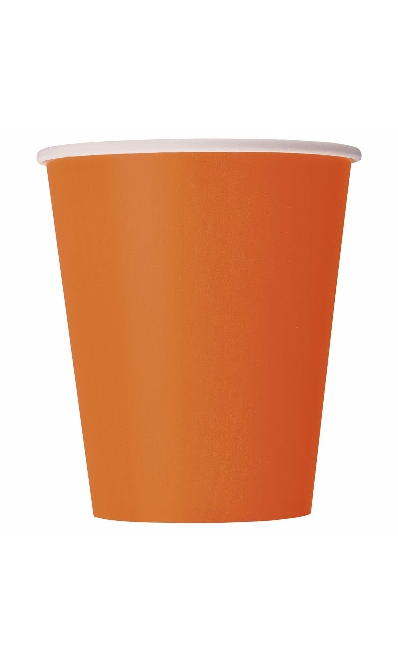 Pumpkin Orange Solid 266ml Paper Cups - 14pk