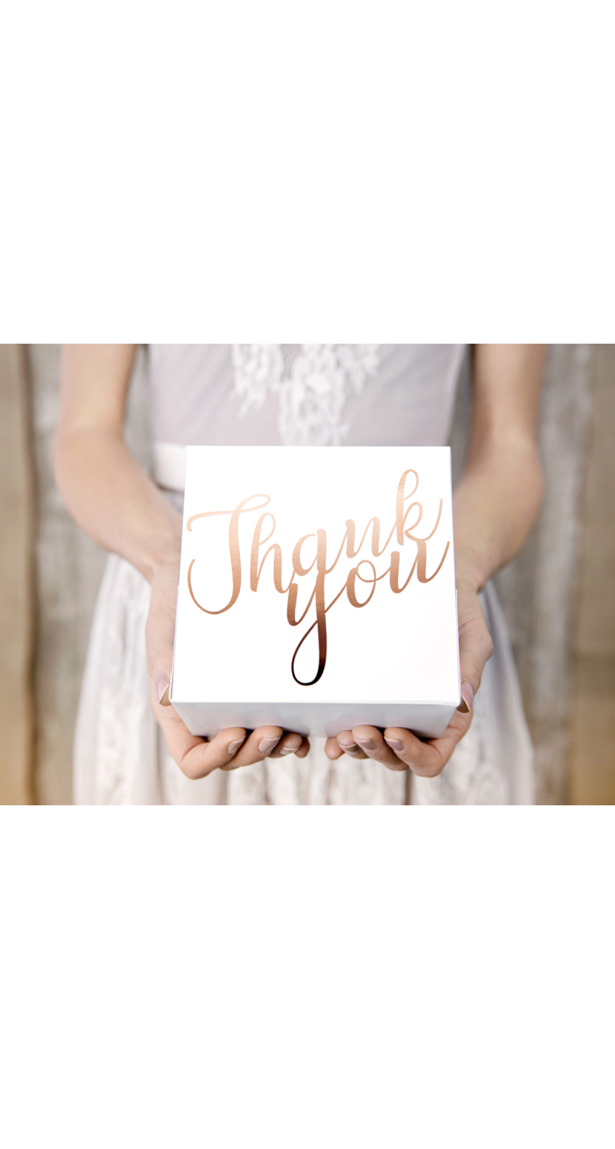 Decorative Cake Boxes - Thank You Rose Gold - (1pkt / 10pc)