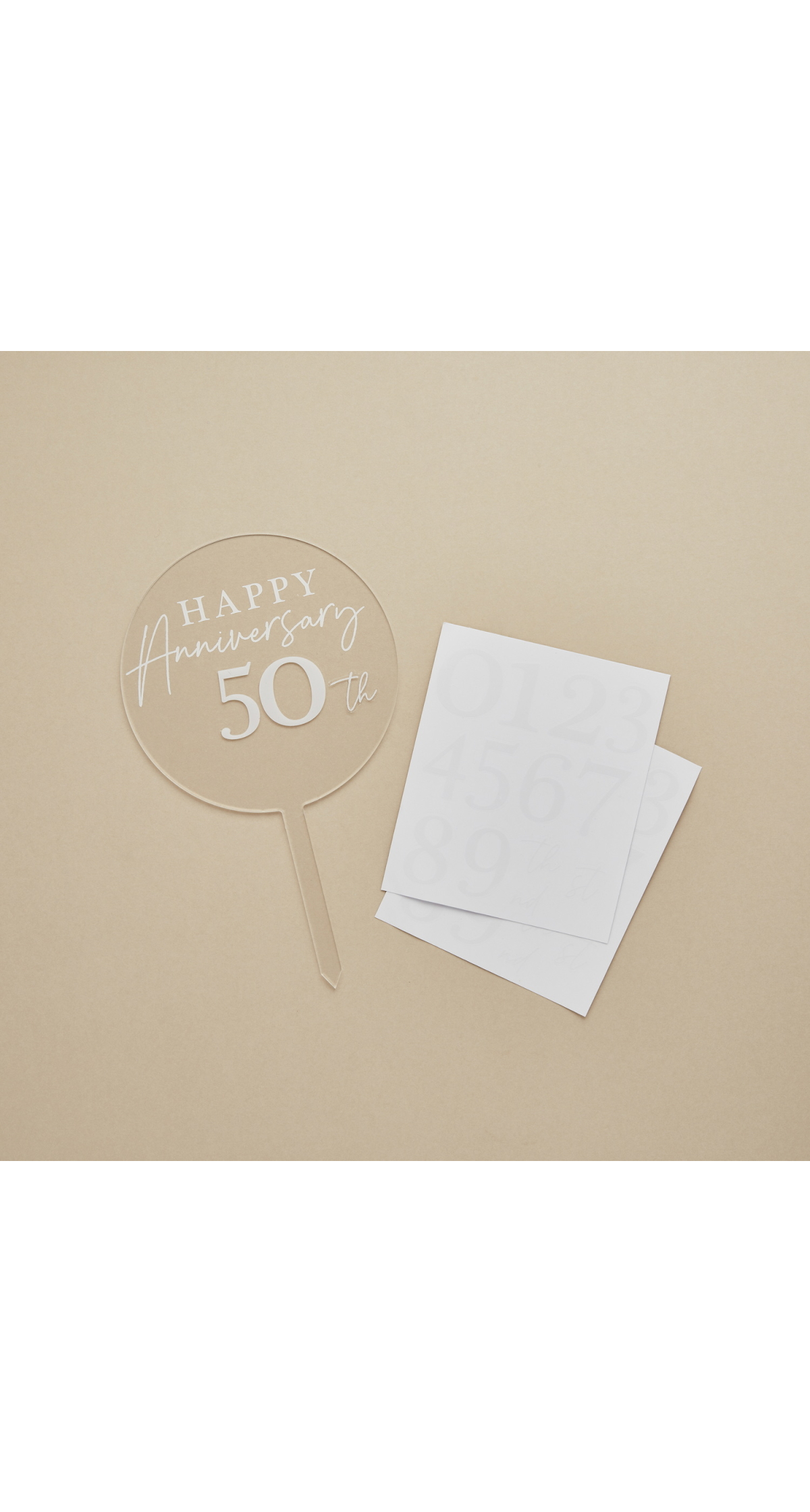 Anniversary Personalised Acrylic Cake Topper (Add Any Age) - Image 3