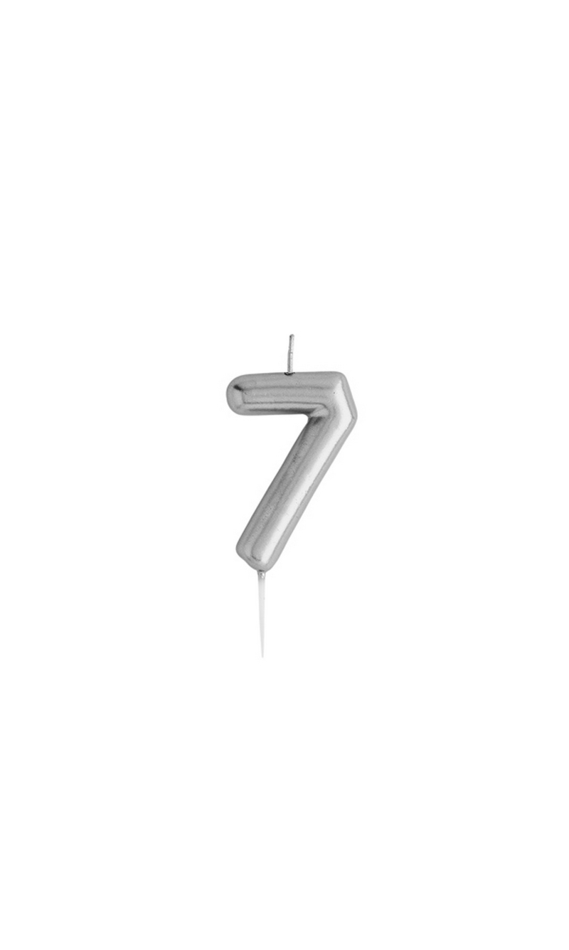 Silver No.7 Candle (H)80x(W)37mm