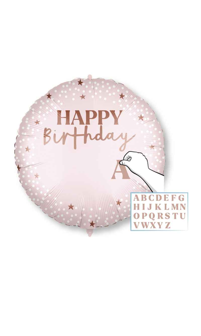 Personalised Happy Birthday Pink Foil Balloon 18"/46cm