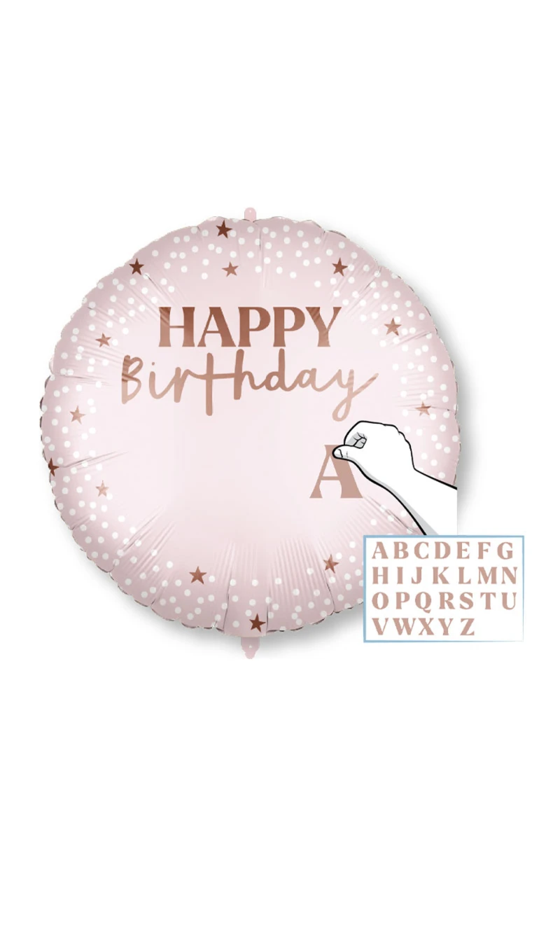 Personalised Happy Birthday Pink Foil Balloon 18"/46cm