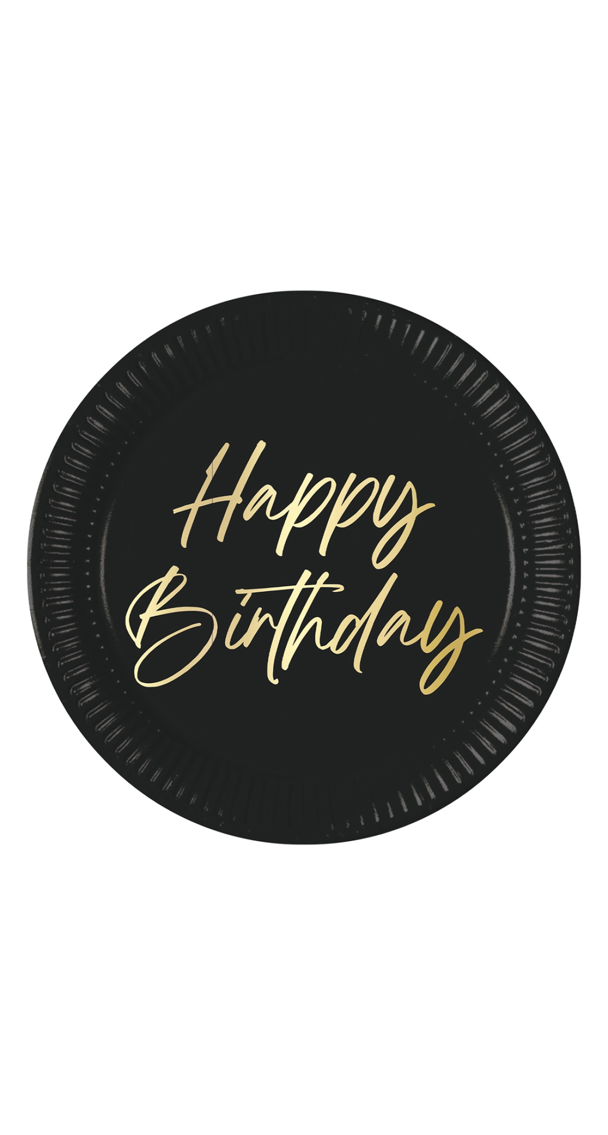 Elegant Happy Birthday FSC Paper Plates Large 23cm - 8pk