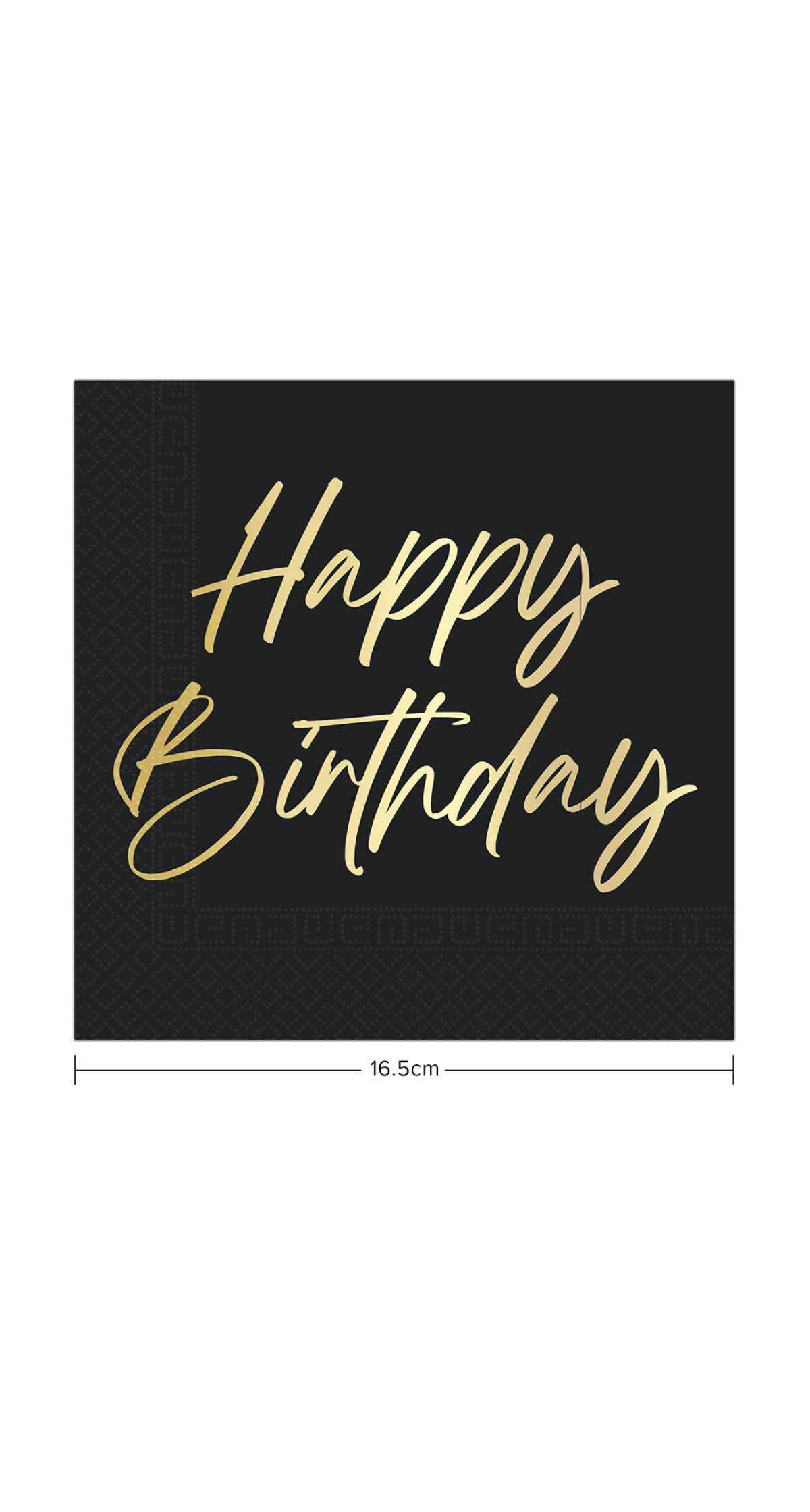 Elegant Happy Birthday FSC Paper Napkins 33x33cm - 20pk - Image 3
