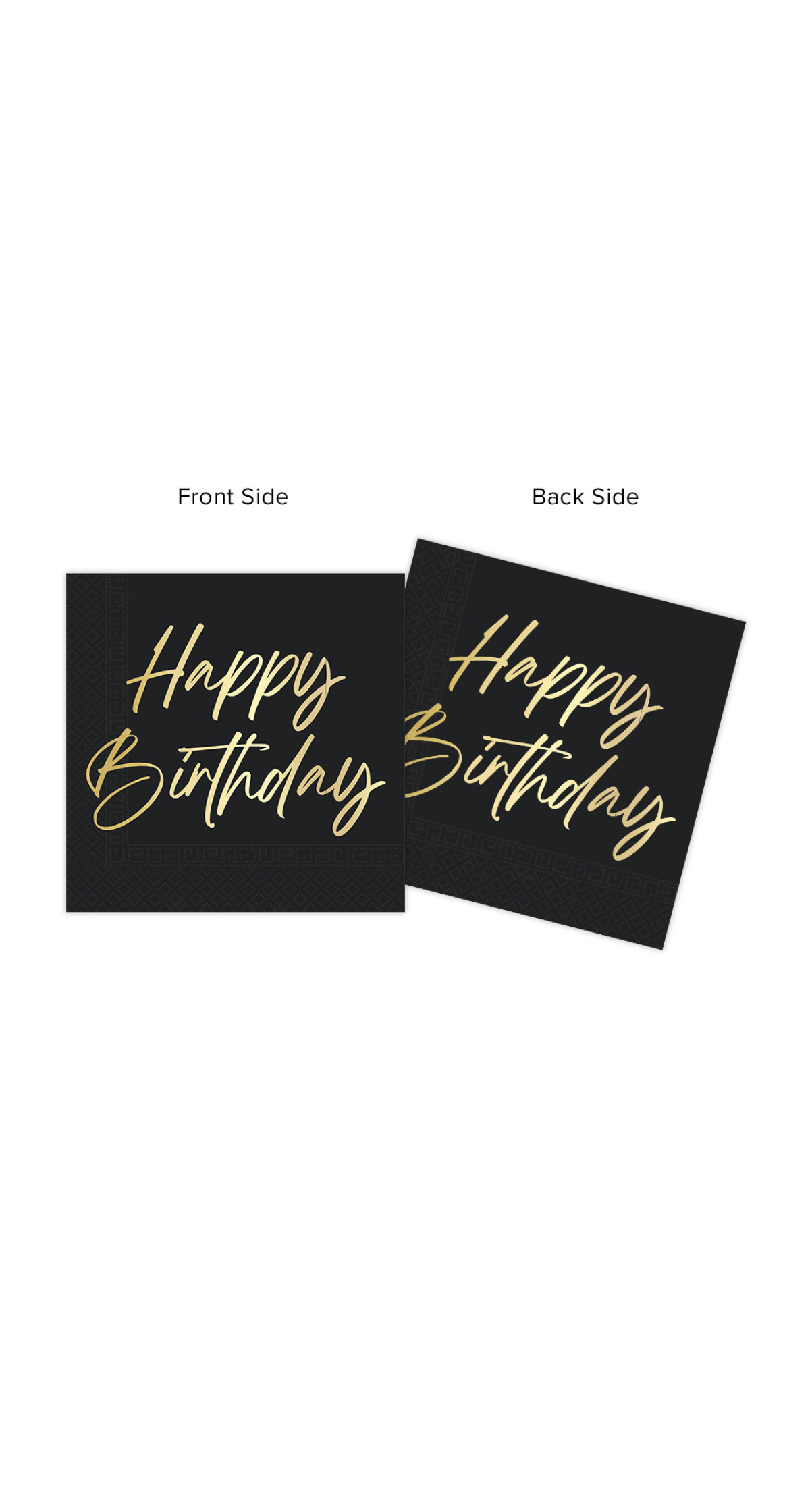 Elegant Happy Birthday FSC Paper Napkins 33x33cm - 20pk - Image 2